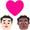 Couple with Heart- Man- Man- Light Skin Tone- Medium-Dark Skin Tone emoji on Microsoft
